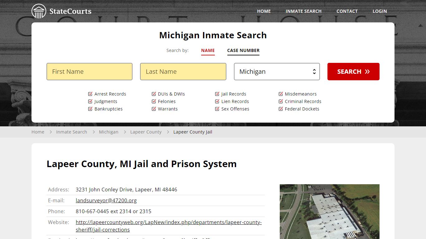 Lapeer County Jail Inmate Records Search, Michigan - StateCourts